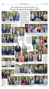 Vida Social de El Mercurio con cobertura a Ceremonia del Premio Nacional de Logística 2025